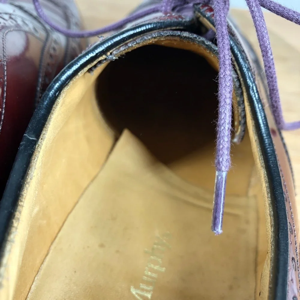 Johnston Murphy Mens size 9 Vintage Oxfords Dress Red Leather Wingtip Classic